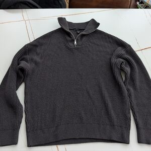 Men's Gray Half-Zip Sweater